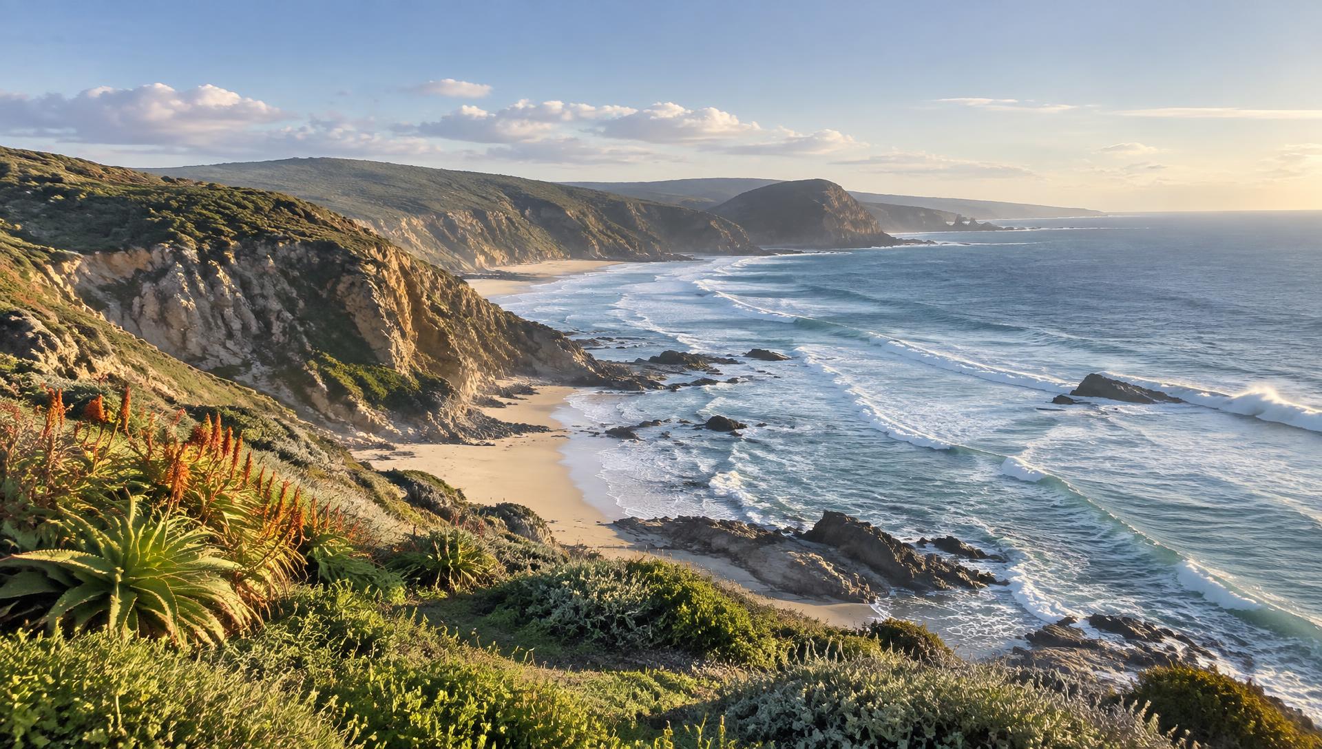 Coastline in soft afternoon light